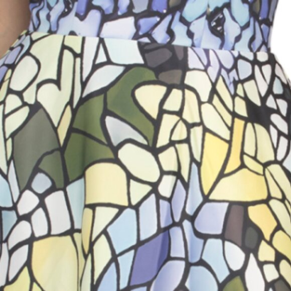 TERANI Strapless Mosaic Print Gown - Picture 3 of 4